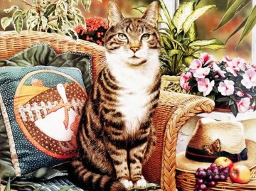 動物 Painting - ヘミングウェイGTの子猫
